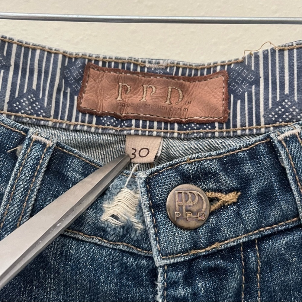 Paige Premium Denim Jrg Relaxed Fit Distressed Jeans Y2K Made In USA - Picture 4 of 9